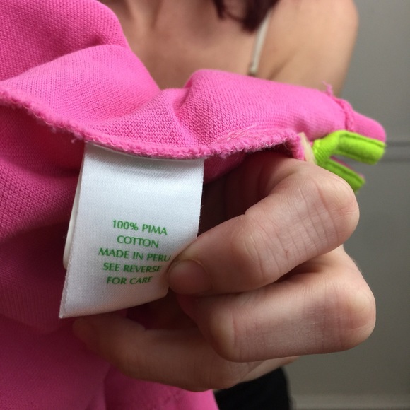Lilly Pulitzer Pink Cotton Polo Shirt Top Blouse - Picture 7 of 8